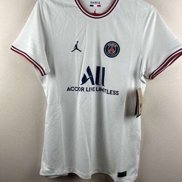 PSG Paris Saint-Germain 2022/23 Jordan 4th Jersey White Womens Large L NWT - Picture 1 of 9